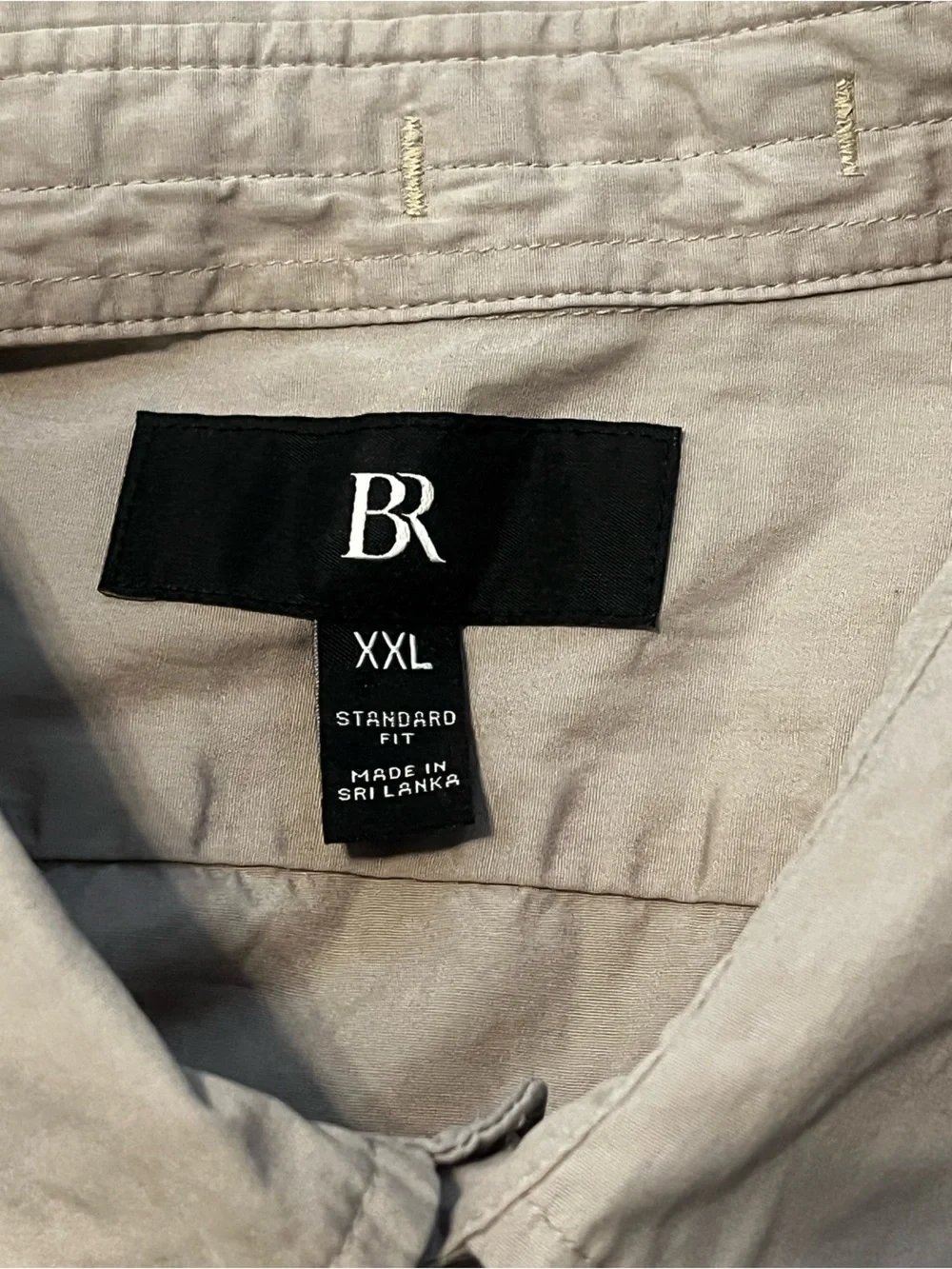 Banana Republic Mens XXL Short Sleeve Button Up Shirt Beige Standard Fit
